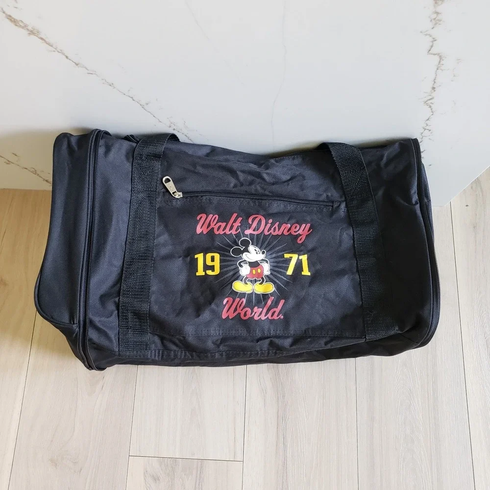 Disney Parks Duffle Bag Large Black Mickey Mouse Walt‎ Disney World Travel Bag